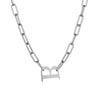 Stainless Steel Letter B Pendan Necklaces Punk Jewelry Chain Chunky Necklace For Women Girl