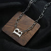 Stainless Steel Letter B Pendan Necklaces Punk Jewelry Chain Chunky Necklace For Women Girl