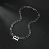 Stainless Steel Letter B Pendan Necklaces Punk Jewelry Chain Chunky Necklace For Women Girl