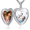 Stainless Steel Memorial Women Love Heart Po Locket Pendant  Picture Locket Necklace Jewelry