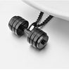Stainless Steel Men Women Necklaces Pendants Chain Fitness Barbell Dumbbells for Boyfriend Jewelry Creativity Gift