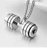 Stainless Steel Men Women Necklaces Pendants Chain Fitness Barbell Dumbbells for Boyfriend Jewelry Creativity Gift