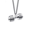 Stainless Steel Men Women Necklaces Pendants Chain Fitness Barbell Dumbbells for Boyfriend Jewelry Creativity Gift