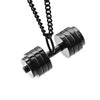 Stainless Steel Men Women Necklaces Pendants Chain Fitness Barbell Dumbbells for Boyfriend Jewelry Creativity Gift