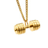Stainless Steel Men Women Necklaces Pendants Chain Fitness Barbell Dumbbells for Boyfriend Jewelry Creativity Gift