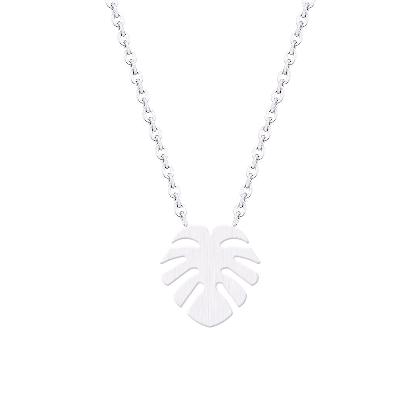 Stainless Steel Monstera Leaf Necklaces For Women Dainty Jewelry Gold Color Chain Friendship Long Necklaces Sister Gifts