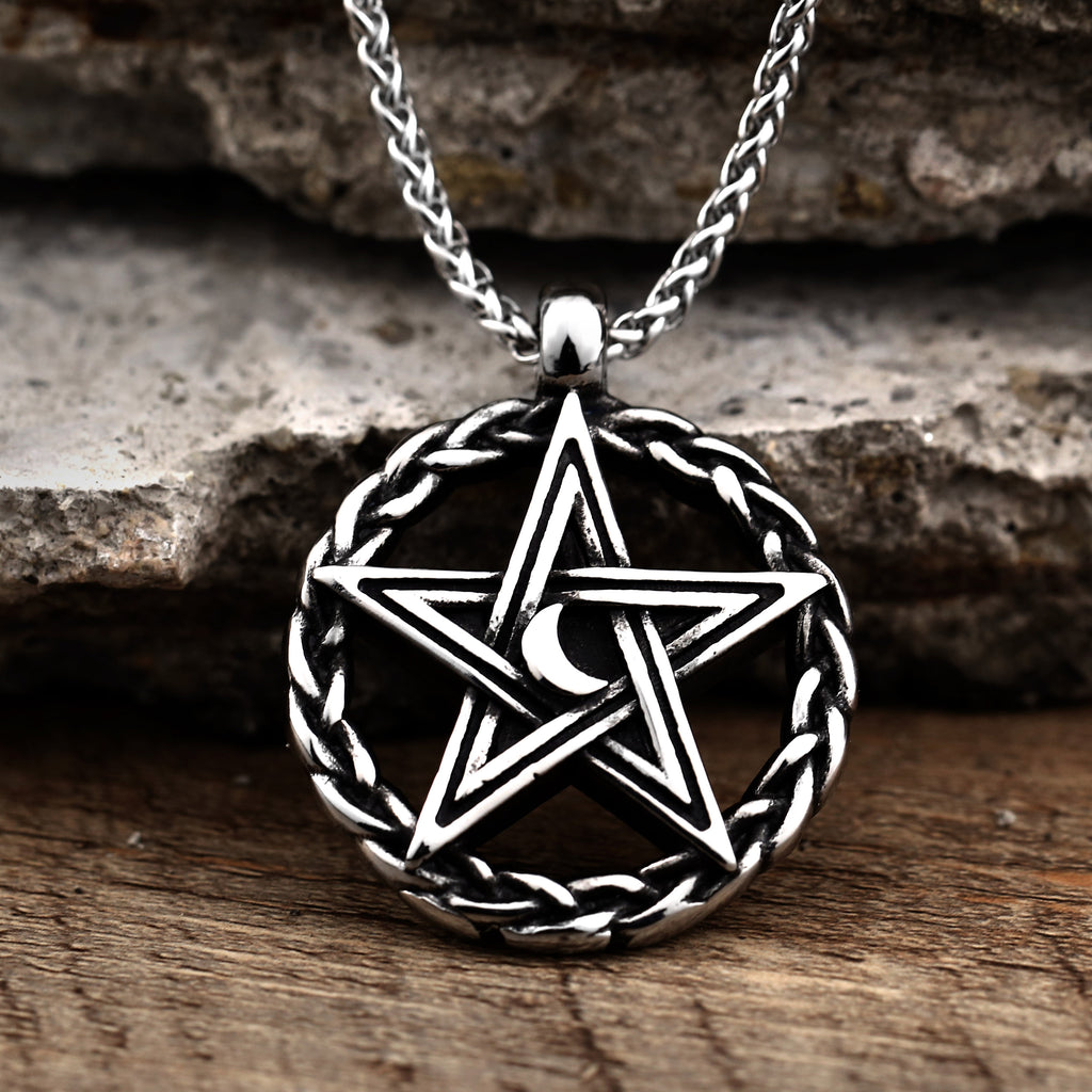 Stainless Steel Moon Star Pentagram Hexagon Pendants Pendant necklaces women Man With charms Pentacle david of star jewelry