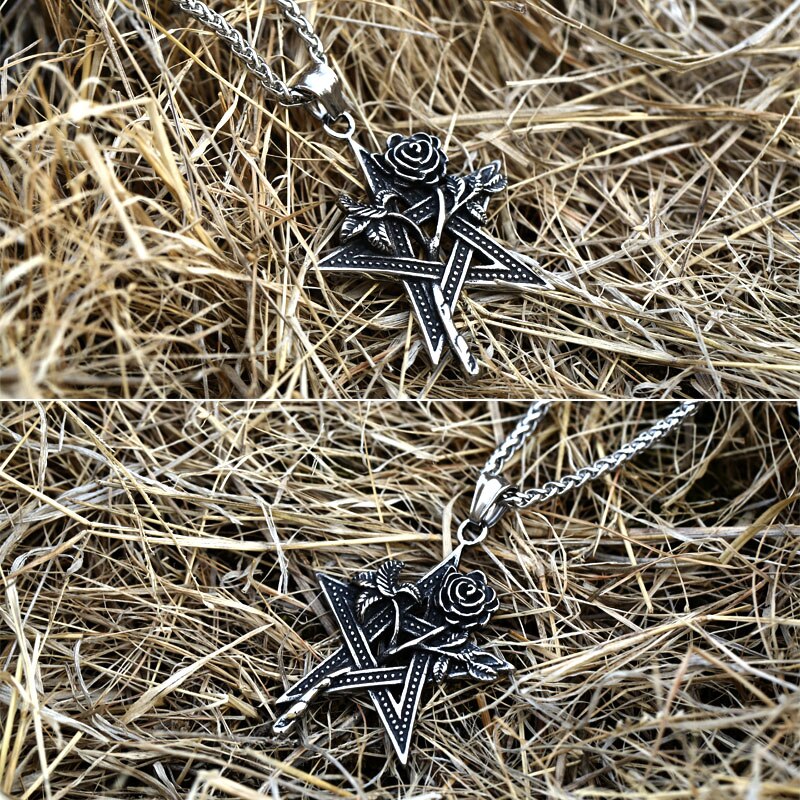 Stainless Steel Moon Star Pentagram Hexagon Pendants Pendant necklaces women Man With charms Pentacle david of star jewelry