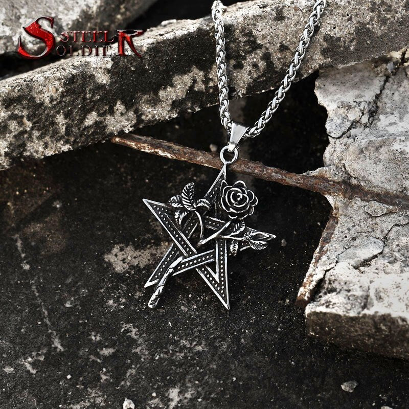 Stainless Steel Moon Star Pentagram Hexagon Pendants Pendant necklaces women Man With charms Pentacle david of star jewelry
