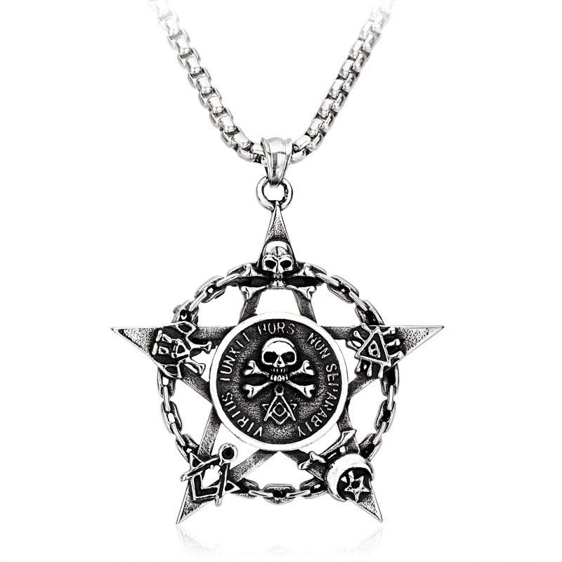 Stainless Steel Moon Star Pentagram Hexagon Pendants Pendant necklaces women Man With charms Pentacle david of star jewelry