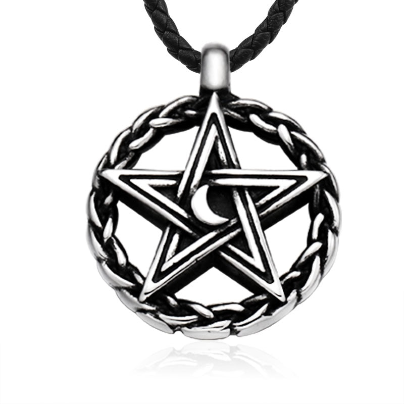 Stainless Steel Moon Star Pentagram Hexagon Pendants Pendant necklaces women Man With charms Pentacle david of star jewelry