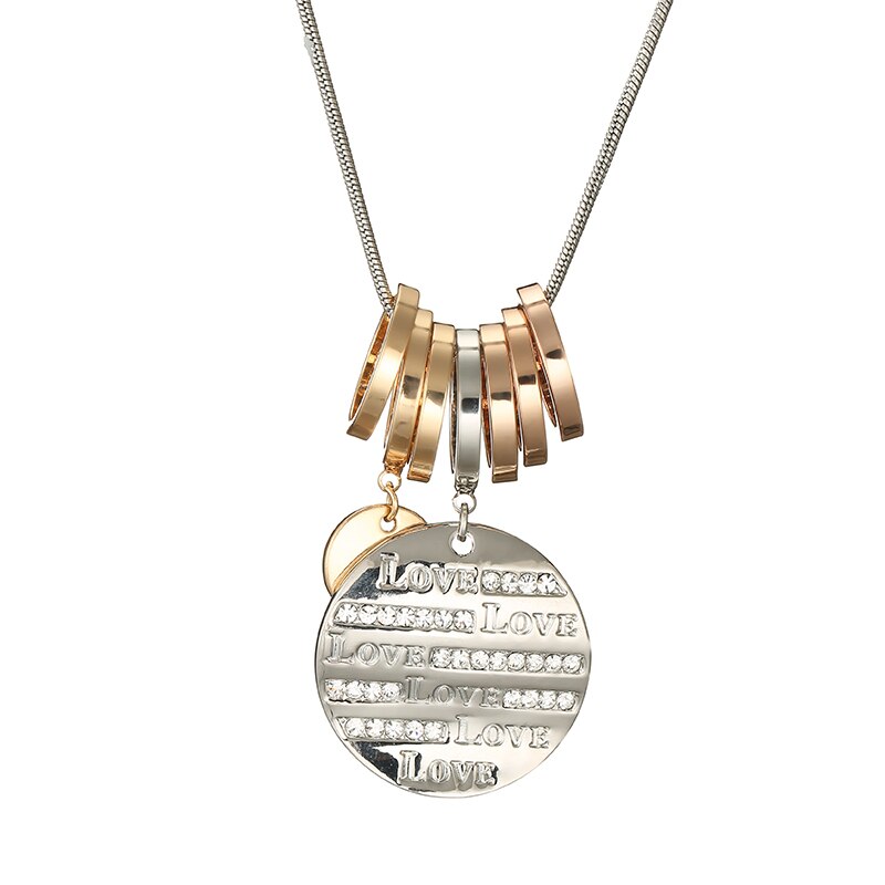 Stainless Steel Multi Circles Pendant Necklace for Women Bohemian Silver Color Sweater Long Necklaces Jewelry 2022 Gifts