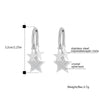 Stainless Steel Multi-Star Hoop Earrings For Women Classic Gold Color Crystal Five-pointed Star Earrings Jewelry Gift