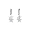 Stainless Steel Multi-Star Hoop Earrings For Women Classic Gold Color Crystal Five-pointed Star Earrings Jewelry Gift