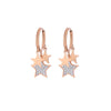 Stainless Steel Multi-Star Hoop Earrings For Women Classic Gold Color Crystal Five-pointed Star Earrings Jewelry Gift