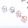 Stainless Steel Multi-Star Hoop Earrings For Women Classic Gold Color Crystal Five-pointed Star Earrings Jewelry Gift