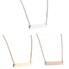 Stainless Steel Name Bar Plate Pendant Necklace Engrave Word Letters Jewelry