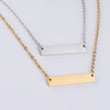 Stainless Steel Name Bar Plate Pendant Necklace Engrave Word Letters Jewelry