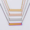 Stainless Steel Name Bar Plate Pendant Necklace Engrave Word Letters Jewelry