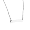 Stainless Steel Name Bar Plate Pendant Necklace Engrave Word Letters Jewelry
