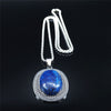 Stainless Steel Natural Stone Lapis Lazuli Big Long Bohemia Charm Necklaces for Women/Men Silver Color Jewelry bijoux N3608S04