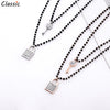 Stainless Steel Neckalce for Women Key Lock Pendant Double Layer Black Crystal Beaded Chain Choker Necklace Girls Party Jewelry