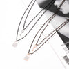 Stainless Steel Neckalce for Women Key Lock Pendant Double Layer Black Crystal Beaded Chain Choker Necklace Girls Party Jewelry