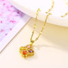 Stainless Steel Necklace Female Color Flower Pendant Female Four-leaf Flower Zircon Pendant Golden Clavicle Chain Girls for Gift