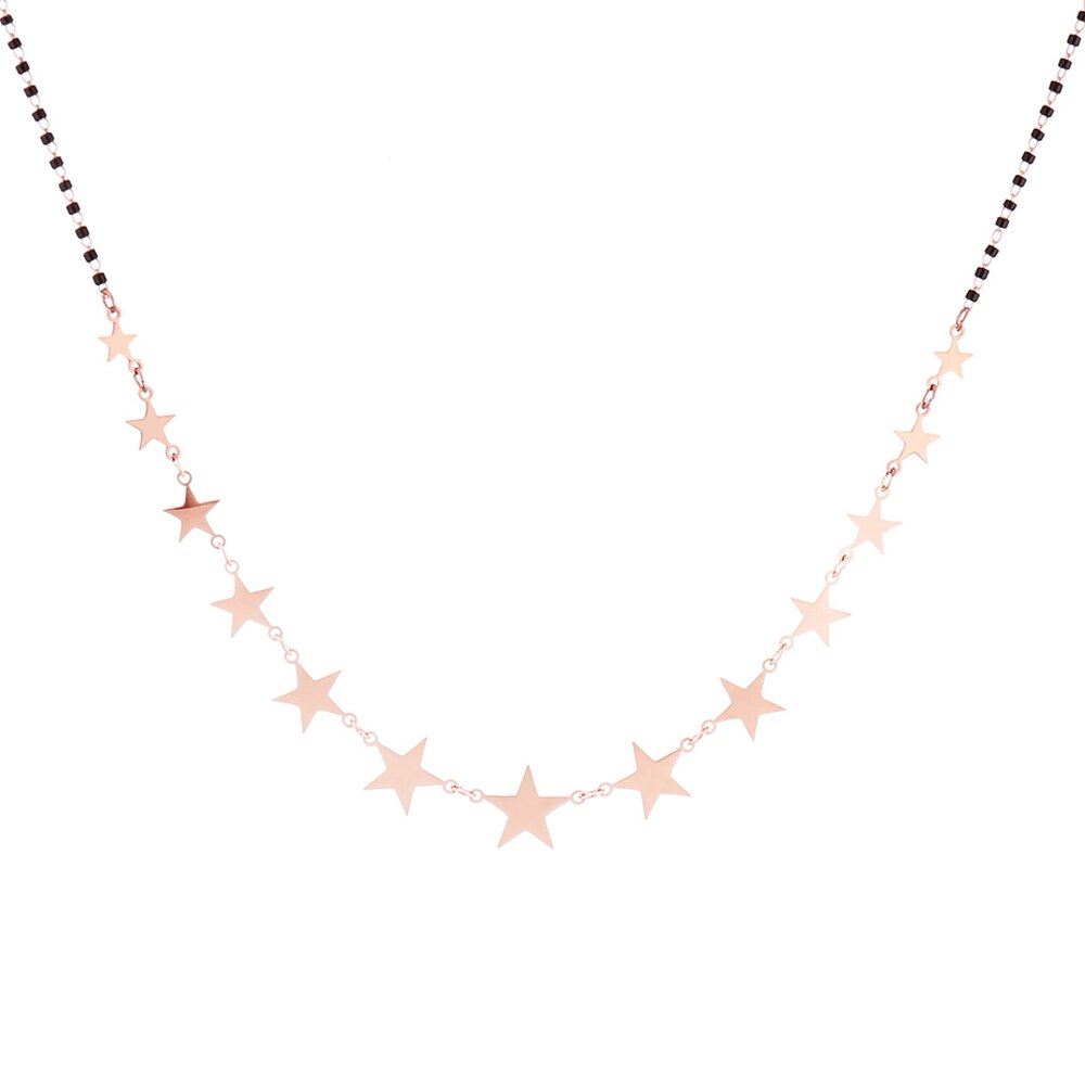 Stainless Steel Necklace For Woman Charms Multi-Star Black Beaded Chain Choker Neckalce For Women Accessories Friend Gifts