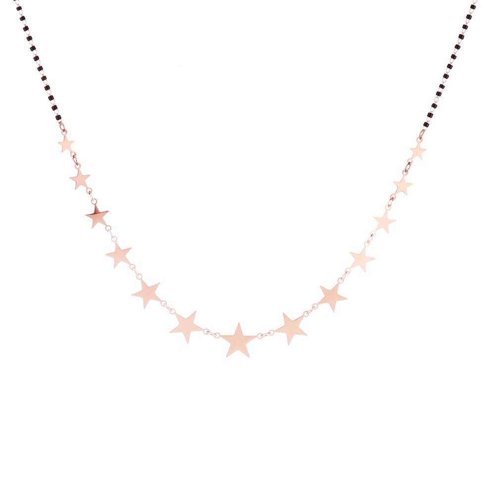 Stainless Steel Necklace For Woman Charms Multi-Star Black Beaded Chain Choker Neckalce For Women Accessories Friend Gifts