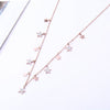 Stainless Steel Necklace For Woman Clear Crystal Small Star Pendant Rose Gold Choker Necklaces For Girls Jewelry Gifts
