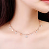 Stainless Steel Necklace For Woman Clear Crystal Small Star Pendant Rose Gold Choker Necklaces For Girls Jewelry Gifts
