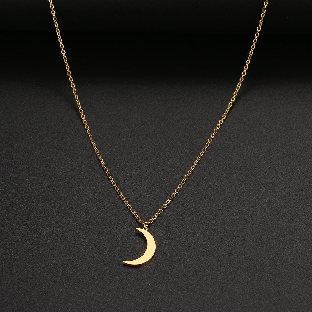 Stainless Steel Necklace Moon Chain Pendant Simplicity Necklaces For Women Jewelry Accessories Party Charm Gifts