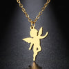Stainless Steel Necklaces Cupid Eros Angel Pendant Collar Chain Necklace For Women Jewelry Friends Party Gifts One Piece