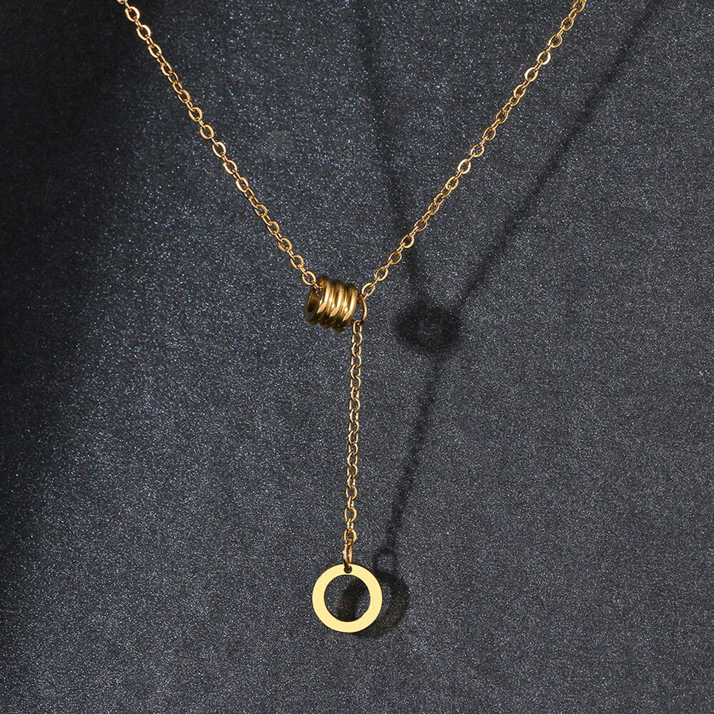 Stainless Steel Necklaces Elegant Gothic Minimalist Waist Pendant Chain Fine Choker Necklace For Women Jewelry Gifts NEW