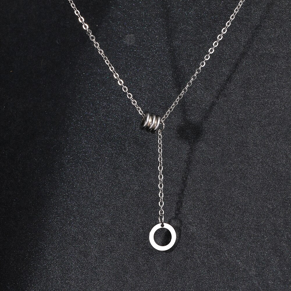 Stainless Steel Necklaces Elegant Gothic Minimalist Waist Pendant Chain Fine Choker Necklace For Women Jewelry Gifts NEW