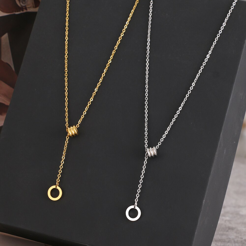 Stainless Steel Necklaces Elegant Gothic Minimalist Waist Pendant Chain Fine Choker Necklace For Women Jewelry Gifts NEW