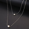 Stainless Steel Necklaces Multilayer Style Pearl "V" Simple Geometry Necklace For Women Jewelry Party Friends Gifts 2021