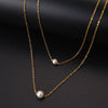 Stainless Steel Necklaces Multilayer Style Pearl "V" Simple Geometry Necklace For Women Jewelry Party Friends Gifts 2021