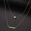 Stainless Steel Necklaces Multilayer Style Pearl "V" Simple Geometry Necklace For Women Jewelry Party Friends Gifts 2021