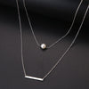 Stainless Steel Necklaces Multilayer Style Pearl "V" Simple Geometry Necklace For Women Jewelry Party Friends Gifts 2021