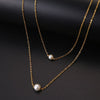 Stainless Steel Necklaces Multilayer Style Pearl "V" Simple Geometry Necklace For Women Jewelry Party Friends Gifts 2021
