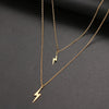 Stainless Steel Necklaces Pendant Multi-layer Style Lightning Chain Necklace For Women Jewelry Party Friend Gifts NEW