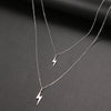 Stainless Steel Necklaces Pendant Multi-layer Style Lightning Chain Necklace For Women Jewelry Party Friend Gifts NEW