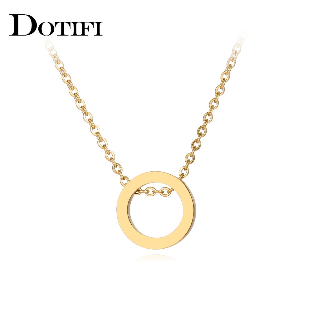 Stainless Steel Necklaces Hollow Circle Style Men Chain Necklace For Women Jewelry Collar Pendant Friends Gifts NEW