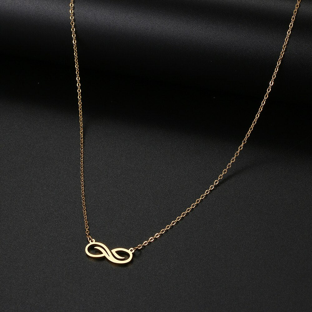 Stainless Steel Necklaces Infinity Symbol Style Pendant Collar Chain Necklace For Women Men Jewelry Friends Gifts