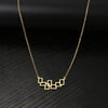 Stainless Steel Necklaces Minimalist Hollow Square Pendant Choker Chain Necklace For Women Jewelry Party Friends Gifts