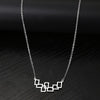 Stainless Steel Necklaces Minimalist Hollow Square Pendant Choker Chain Necklace For Women Jewelry Party Friends Gifts