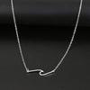 Stainless Steel Necklaces Minimalist Wave Pendant Chain Fine Choker Necklace For Women Jewelry Party Gifts One Piece