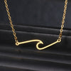 Stainless Steel Necklaces Minimalist Wave Pendant Chain Fine Choker Necklace For Women Jewelry Party Gifts One Piece
